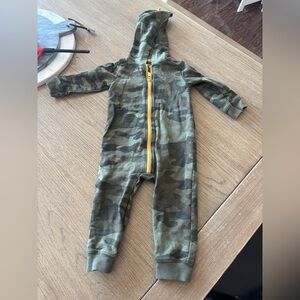 Carter's Green Camouflage Hooded one piece